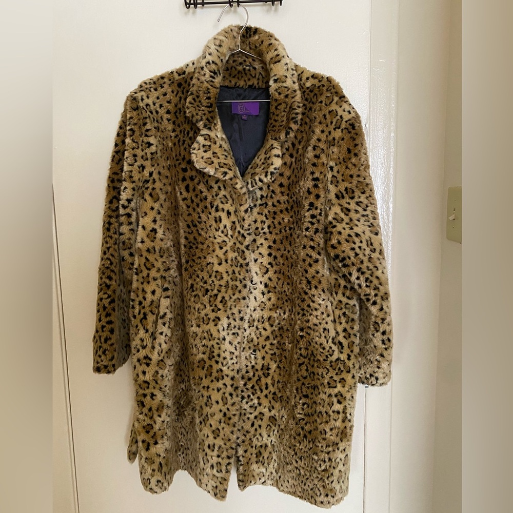 Oversized Leopard Faux Fur Coat